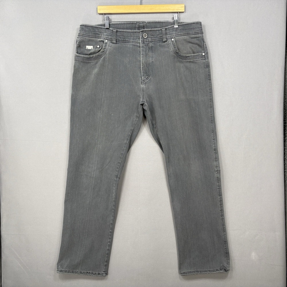 KUHL Disruptr Jeans Mens 40x32 Gray Stretch Denim Cinch Hem Pants